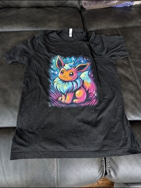 Eevee! Pokemon Tri blend Soft Tee Black Heather Unisex XL